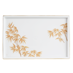 Platter, Shape "MEISSEN® Cosmopolitan", "Golden Bamboo", 28 x 18,5 cm