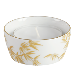 Dish with tealight, Shape "MEISSEN® Cosmopolitan", "Golden Bamboo", Ø 8 cm