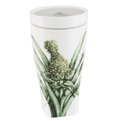 Coffee to go mug with porcelain lid, Shape "nova", Pineapple, V 0,35 l