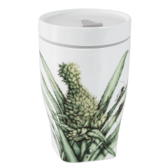 Coffee to go mug small with porcelain lid, Shape "nova", Pineapple, V 0,35 l