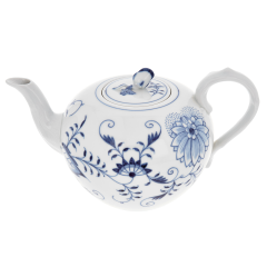 Teapot, small, Shape "New Cutout", Blue Onion, white rim, V 1 l