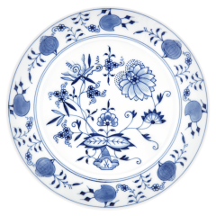 Starter- and Dessert Plate, Shape "No 41", Blue Onion, white rim, Ø 22 cm