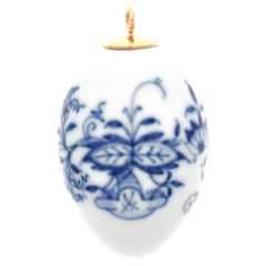 Easter egg, Blue Onion, white rim, H 5 cm