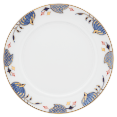 Bread- and Butter Plate, Shape "No 41", Noble Blue, rim of onion elements, Ø 14 cm