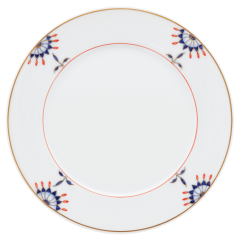 Bread- and Butter Plate, Shape "No 41", Noble Blue, flower buds, flower branches, Ø 17 cm