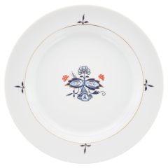Soup Plate, Shape "No 41", Noble Blue, blossom branches, double leaf, Ø 23 cm