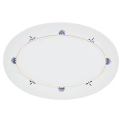 Platter, oval, Shape "No 41", Noble Blue, blossom branches, blossom roses, L 30 cm