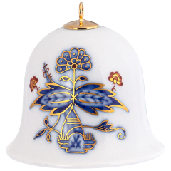 Bell, Noble Blue, rim of onion elements, H 5 cm