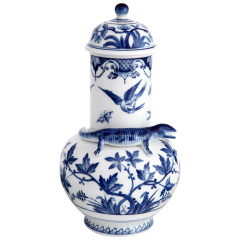 Lizard vase "Blue Crane", H 24 cm