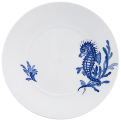 Starter- and Dessert Plate, Shape "MEISSEN® Cosmopolitan", "Blue Treasures", Seahorse, Ø 22,5 cm
