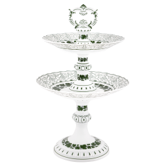 fruit stand, Vineleaf garland, white rim, 46 cm