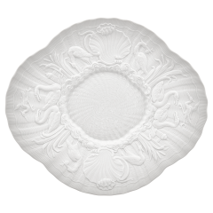 Gourmet Plate, flat, Shape "Swan Service", bisque white, L 30 cm