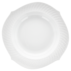Soup Plate, Shape "Waves Relief", bisque white, Ø 23,5 cm