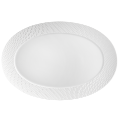 Platter, oval, small, Shape "No 41 Waves Relief", bisque white, L 30 cm