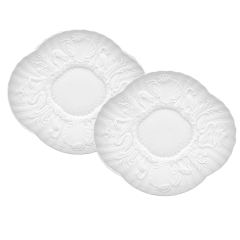 Gourmet plate set, flat, 2-pcs, Shape "Swan Service", bisque white