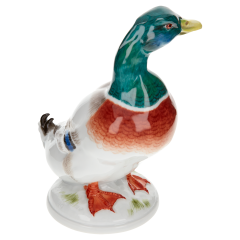 Bird Drake, Coloured, without gold, H 14 cm