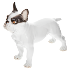 Dog Bulldog, Coloured, without gold, H 16,5 cm