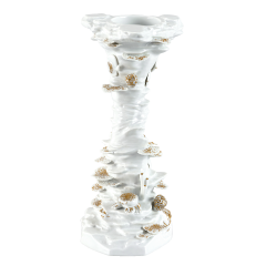 Candlestick Coral, handpainted in Gold, H 21 cm