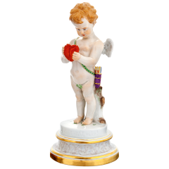 Cupid embarrassed by a broken heart, H 22,5 cm