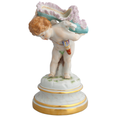 Down-trodden cupid, Coloured with gold, H 17,5 cm