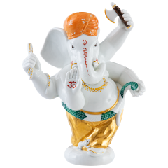 Ganesha, Coloured with gold, H 24,5 cm