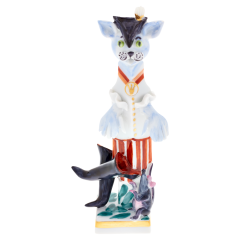 Puss in boots Fairytale figure, Coloured, with gold, H 10 cm