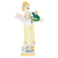 Frog King fairytale figure, Coloured with gold, H 10 cm