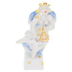 Angel with triangle, Coloured with gold, H 9,5 cm