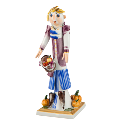 Gardener girl with pumpkin and fruit, H 19,5 cm
