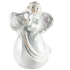 Christmas angel with star, Coloured with gold, H 17,5 cm