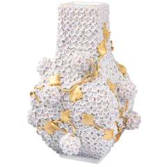 Vase with Snowball Blossoms, H 25 cm