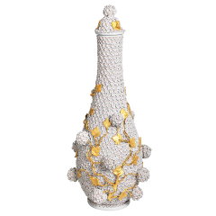 Lidded Vase with Snowball Blossoms, H 50 cm