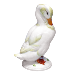 Bird Duck, Coloured, without gold, H 14,5 cm