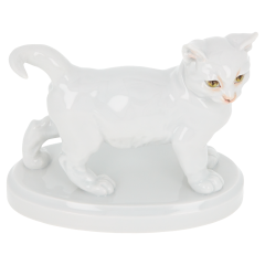 Cat, Coloured, without gold, H 11 cm
