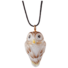 Pendant "Nature light" Full relief Owl, 3,4 x 1,9 cm