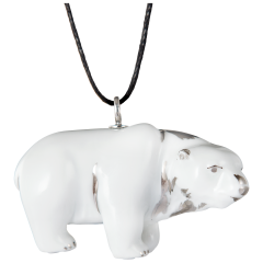 Pendant "Platinum" Full relief Polar bear, 3,2 x 4,5 cm