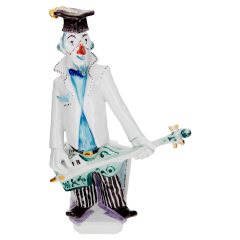 Band of Artists Clown Playing the Guitar, Coloured, with platinum