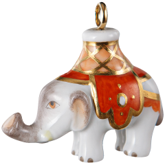 Pendant elephant blanket in red, H 3,4 cm