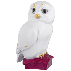 Bird Owl, Purple and Gold, H 15,5 cm