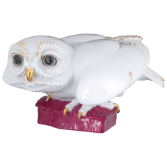 Bird Owl, Purple and Gold, H 8 cm