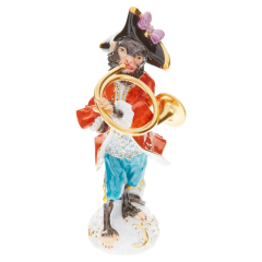 Monkey Orchestra French Horn Player, H 15 cm