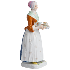 figure, Vintage, coloured, with gold, H 18,5 cm