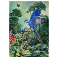 Wall Painting Amazon, Blue Macaws, lim., 75 x 55 cm