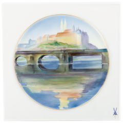 Wall picture, "Meissen impression" in style J.R. Hentschel, lim., 25,5 x 25,5 cm