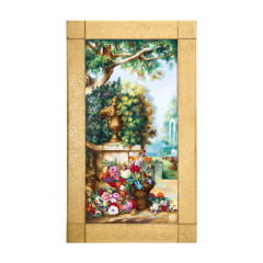 Wall picture Landscape with flower basket and fountain, lim. 15, 60 x 35 cm