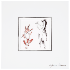 Wall picture, Female dancer with fox, 23 x 23 cm