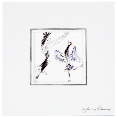 Wall picture, Female dancer with crane, 23 x 23 cm