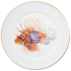 Wall Plate, Shape "No 41", Red lionfish, Ø 33 cm