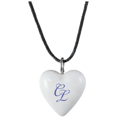Pendant "Heart size M" with monogram (2 letters) in Cobalt Blue, 2,2 x 1,8 cm