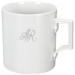 Mug, Shape "Berlin", Monogram, 2 letters, platinum, V 0,25 l